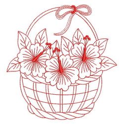 Redwork Hibiscus 05(Sm) machine embroidery designs