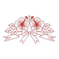 Redwork Hibiscus 08(Lg) machine embroidery designs