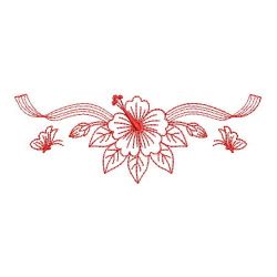 Redwork Hibiscus 09(Sm) machine embroidery designs