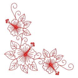 Redwork Hibiscus 10(Sm) machine embroidery designs