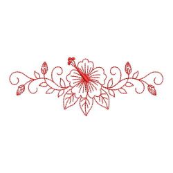 Redwork Hibiscus 11(Lg) machine embroidery designs