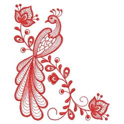 Redwork Peacocks 02(Md) machine embroidery designs