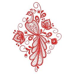 Redwork Peacocks 04(Md) machine embroidery designs