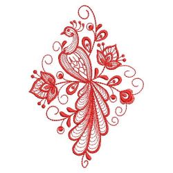 Redwork Peacocks 04(Lg) machine embroidery designs