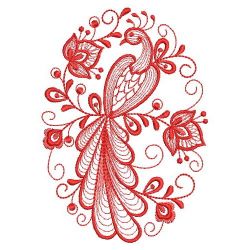 Redwork Peacocks 05(Md) machine embroidery designs