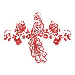 Redwork Peacocks 09(Sm) machine embroidery designs