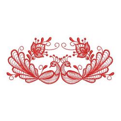 Redwork Peacocks 11(Md) machine embroidery designs