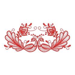 Redwork Peacocks 11(Lg) machine embroidery designs