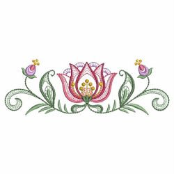 Rippled Jacobean Flower Borders 01(Sm) machine embroidery designs