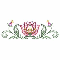 Rippled Jacobean Flower Borders(Lg) machine embroidery designs