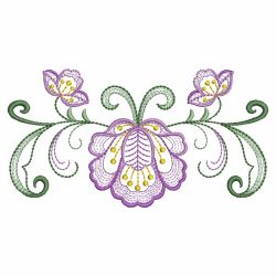 Rippled Jacobean Flower Borders 02(Sm) machine embroidery designs