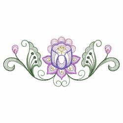 Rippled Jacobean Flower Borders 03(Md) machine embroidery designs