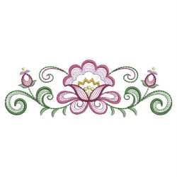 Rippled Jacobean Flower Borders 04(Lg) machine embroidery designs