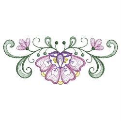Rippled Jacobean Flower Borders 07(Md) machine embroidery designs