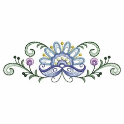 Rippled Jacobean Flower Borders 09(Lg) machine embroidery designs
