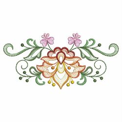 Rippled Jacobean Flower Borders 10(Md) machine embroidery designs