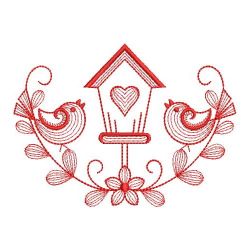 Redwork Love Birds 02(Md) machine embroidery designs