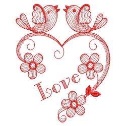 Redwork Love Birds 09(Lg) machine embroidery designs