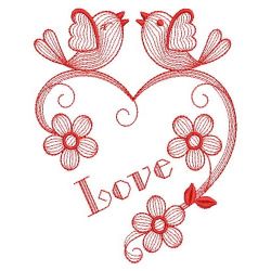 Redwork Love Birds 09(Sm)