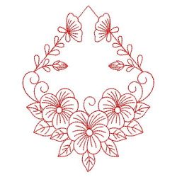 Redwork Pansy 11(Lg) machine embroidery designs