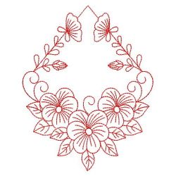 Redwork Pansy 11(Sm) machine embroidery designs