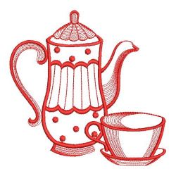 Redwork Tea Time(Lg) machine embroidery designs