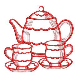 Redwork Tea Time 02(Lg)