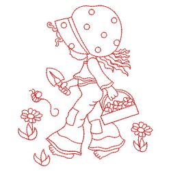 Redwork Sunbonnet 03(Lg) machine embroidery designs