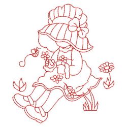 Redwork Sunbonnet 05(Md) machine embroidery designs