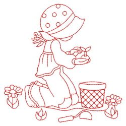 Redwork Sunbonnet 07(Lg) machine embroidery designs