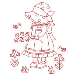 Redwork Sunbonnet 09(Sm) machine embroidery designs