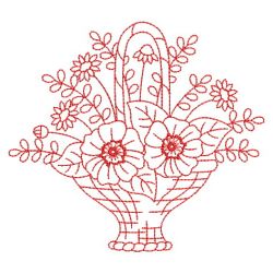 Redwork Flower Baskets 01(Lg) machine embroidery designs