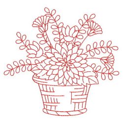 Redwork Flower Baskets 02(Md) machine embroidery designs