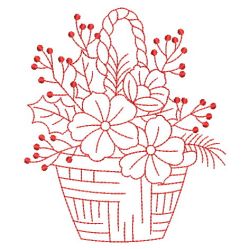 Redwork Flower Baskets 06(Md) machine embroidery designs