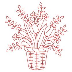 Redwork Flower Baskets 07(Lg)