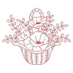 Redwork Flower Baskets 09(Md) machine embroidery designs