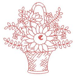 Redwork Flower Baskets 10(Sm)