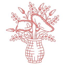Redwork Flower Baskets 11(Sm) machine embroidery designs
