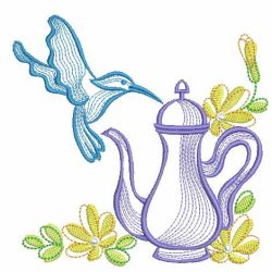 Tea Time Bird 08(Md) machine embroidery designs