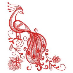 Heirloom Redwork Peacocks 03(Lg) machine embroidery designs