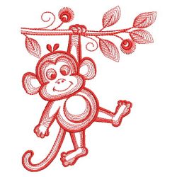 Redwork Little Monkey 02(Md) machine embroidery designs