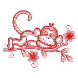 Redwork Little Monkey 04(Lg) machine embroidery designs