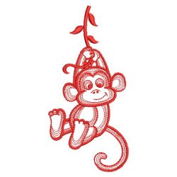 Redwork Little Monkey 05(Md) machine embroidery designs