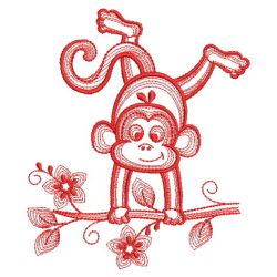 Redwork Little Monkey 06(Sm) machine embroidery designs
