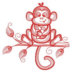 Redwork Little Monkey 07(Sm) machine embroidery designs