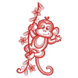 Redwork Little Monkey 08(Md) machine embroidery designs