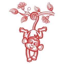 Redwork Little Monkey 09(Md) machine embroidery designs