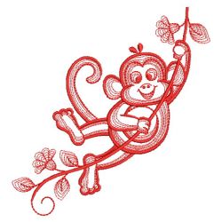 Redwork Little Monkey 10(Lg) machine embroidery designs