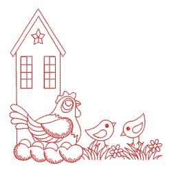 Redwork Happy Farm 06(Lg) machine embroidery designs