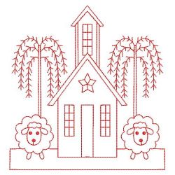 Redwork Happy Farm 07(Sm) machine embroidery designs